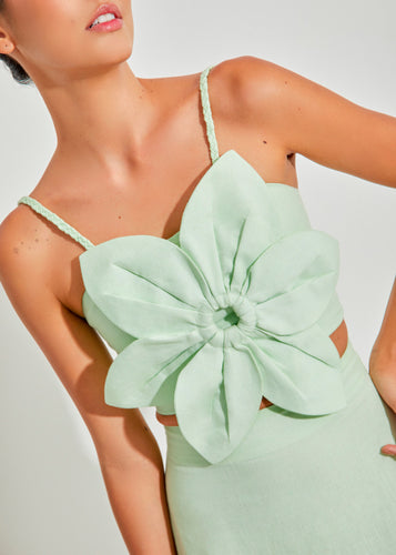 Crop Top Lirio Verde Manzana